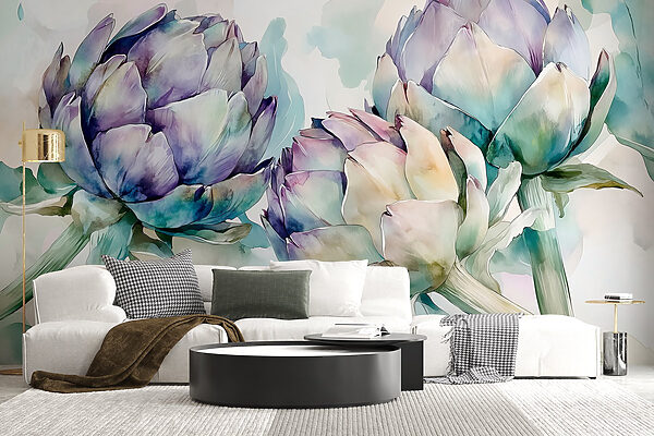 Art artichokes on a white background