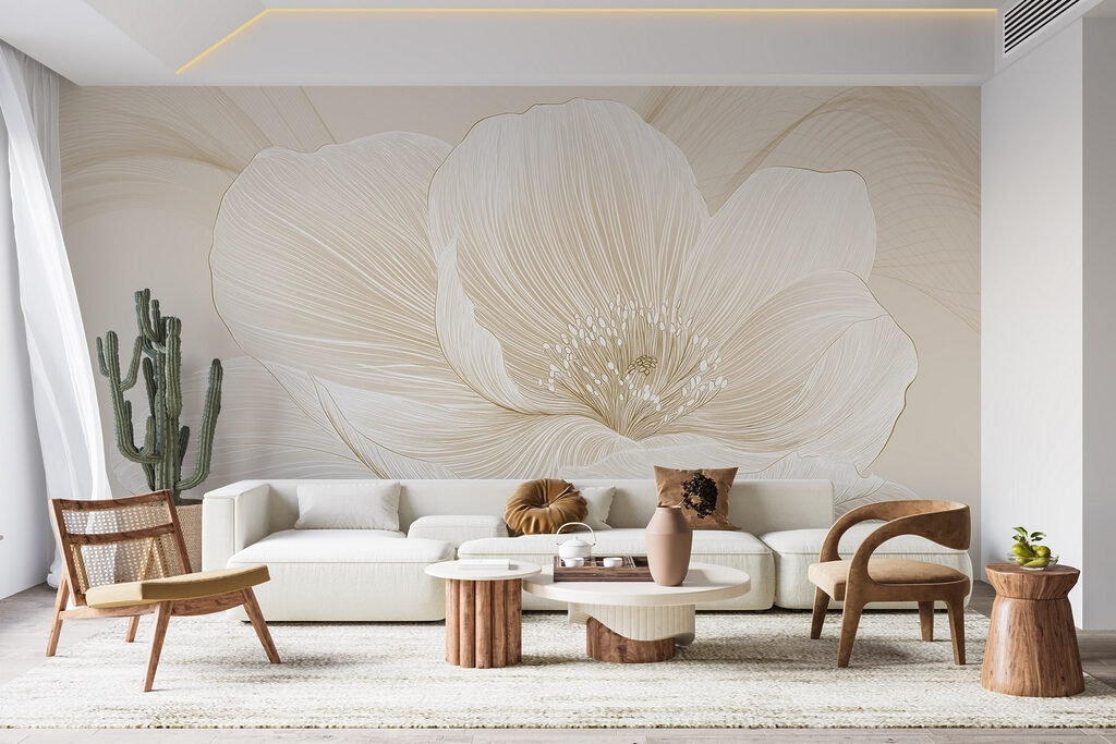 Delicate lines defining floral beauty