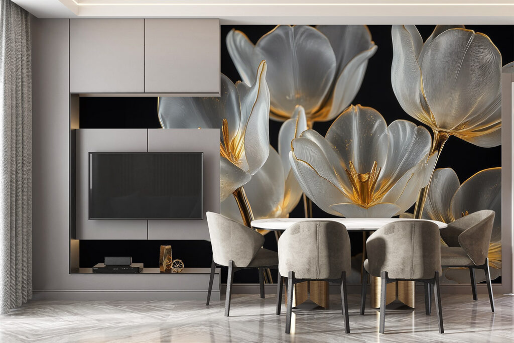 Group of glass flowers