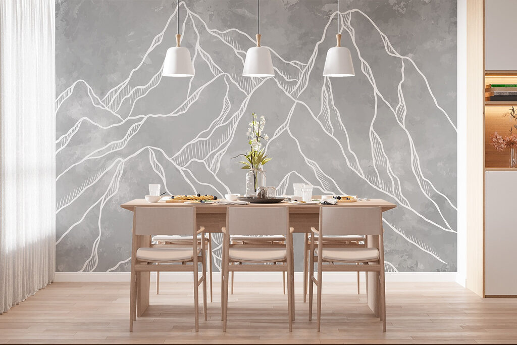 Drawing of a mountain range