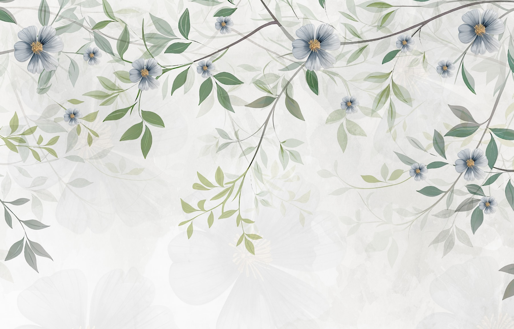 Painting of flowers and leaves