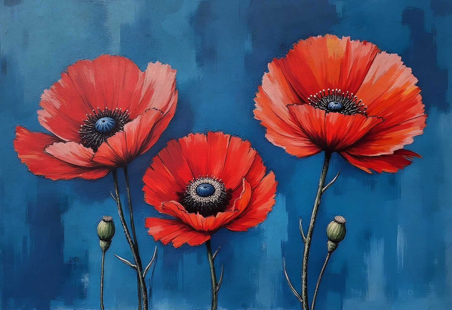 Painting of red flowers