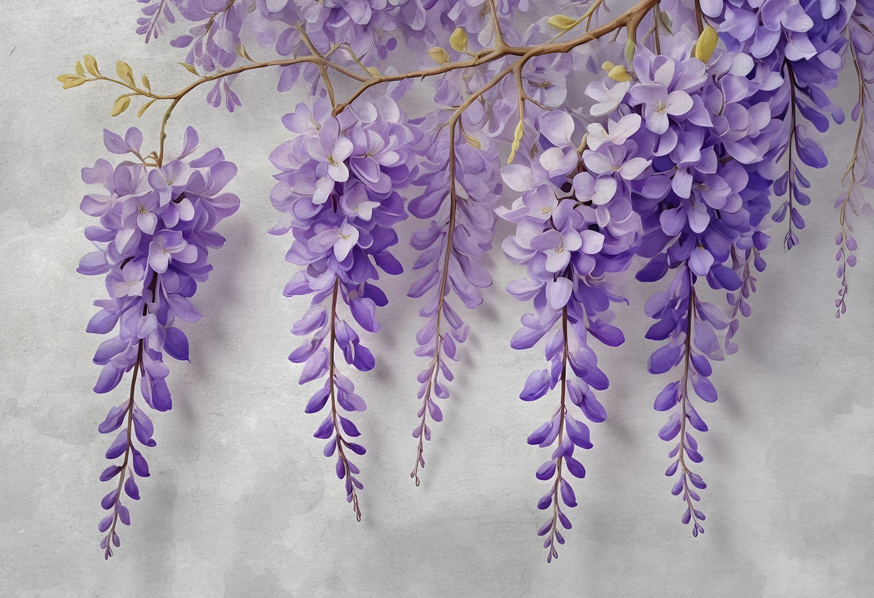 Branch with purple flowers