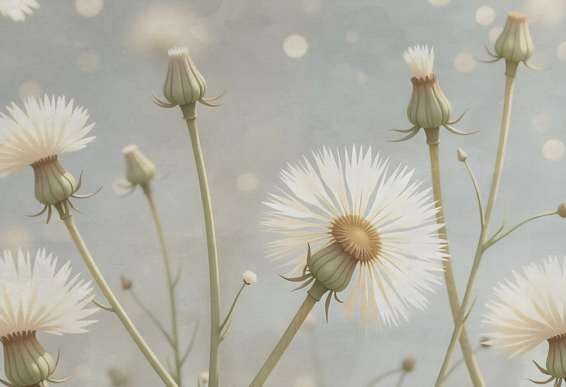 Delicate flowers in soft hues