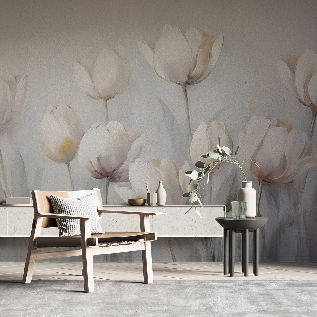 Painting of white flowers Painting of white flowers