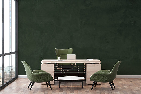 Dark green wall with rough edges