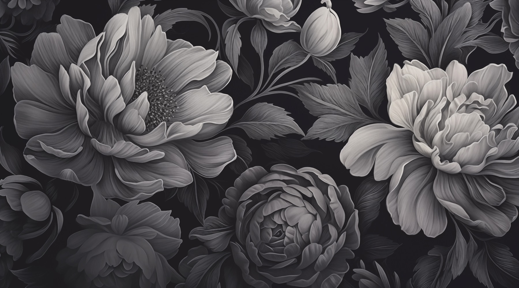 Black and white floral pattern