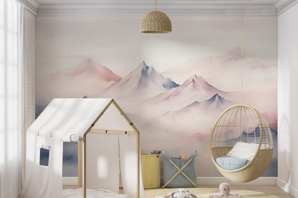 Mountain range with clouds