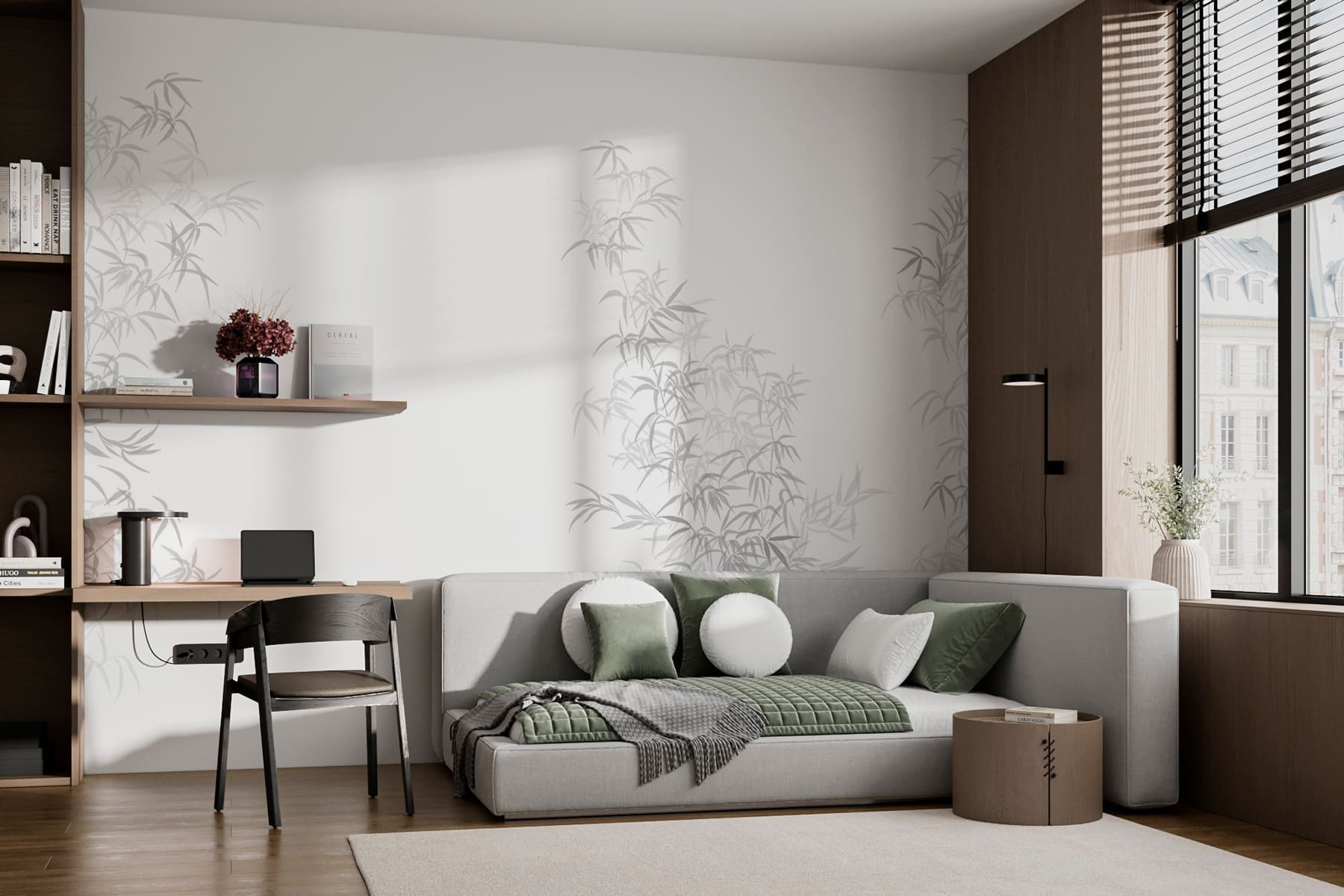 White background with leaves