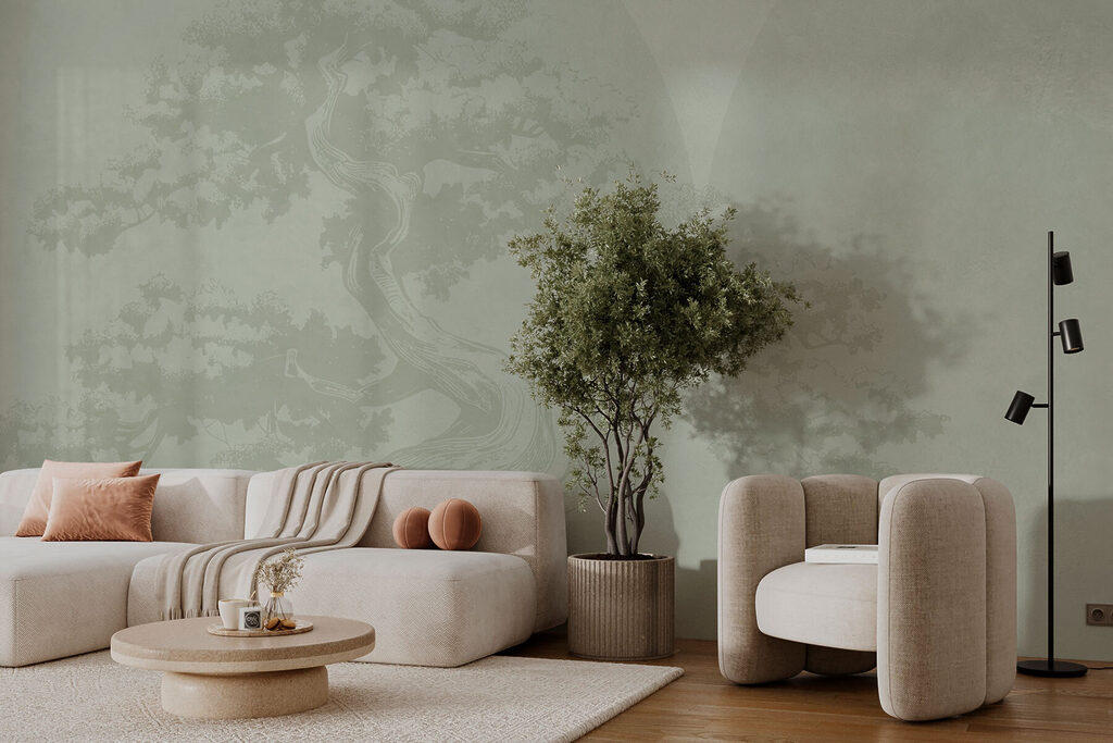 Tree with a curved trunk Tree with a curved trunk