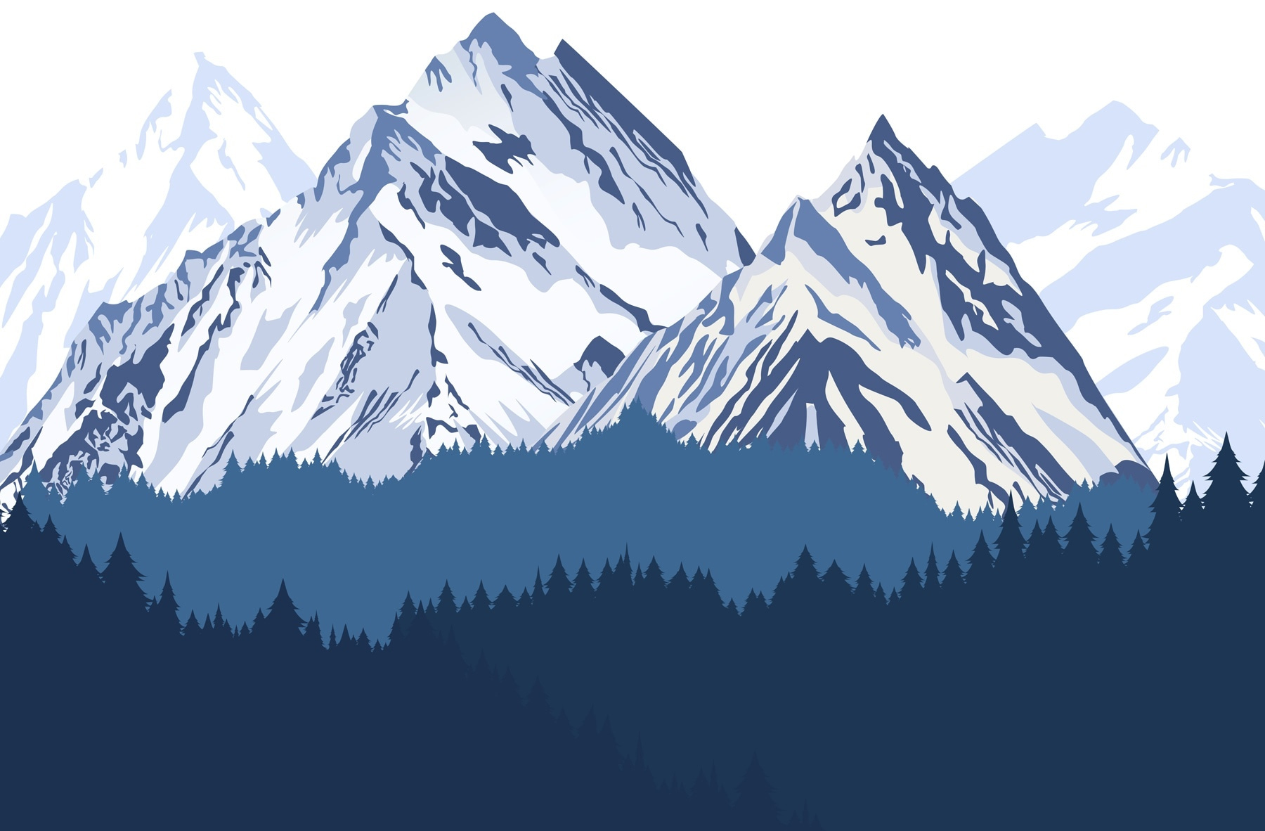 Mountain range with trees