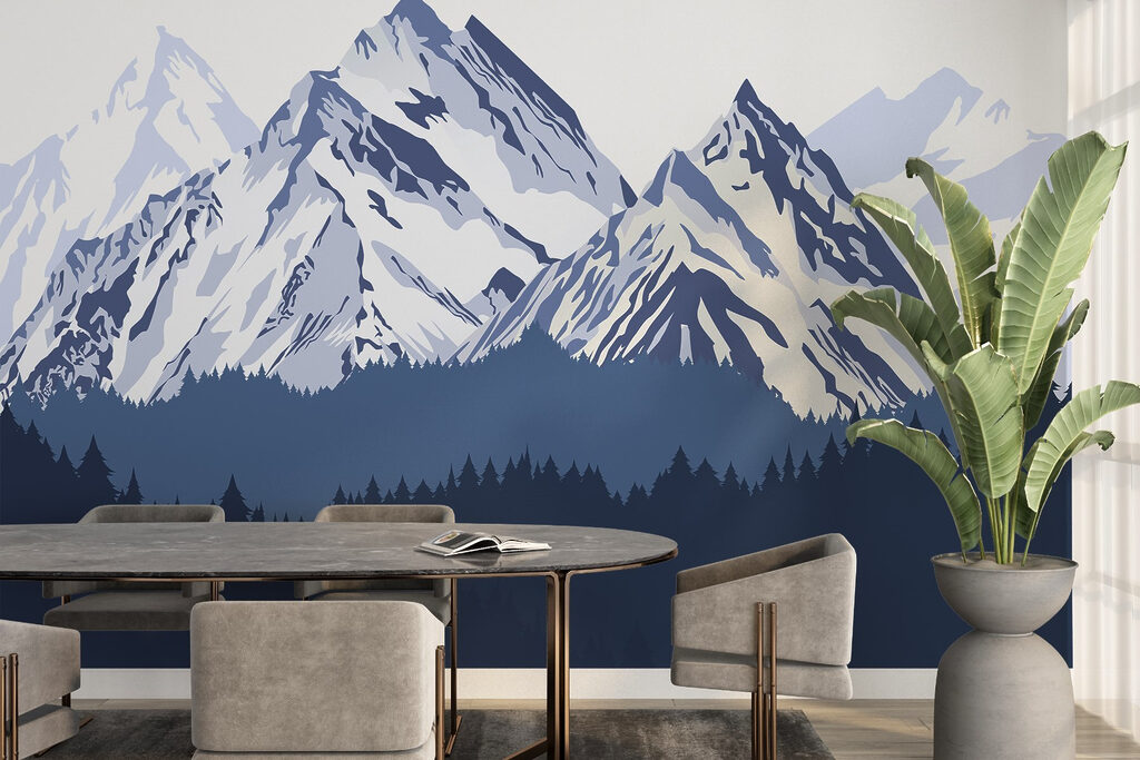 Mountain range with trees