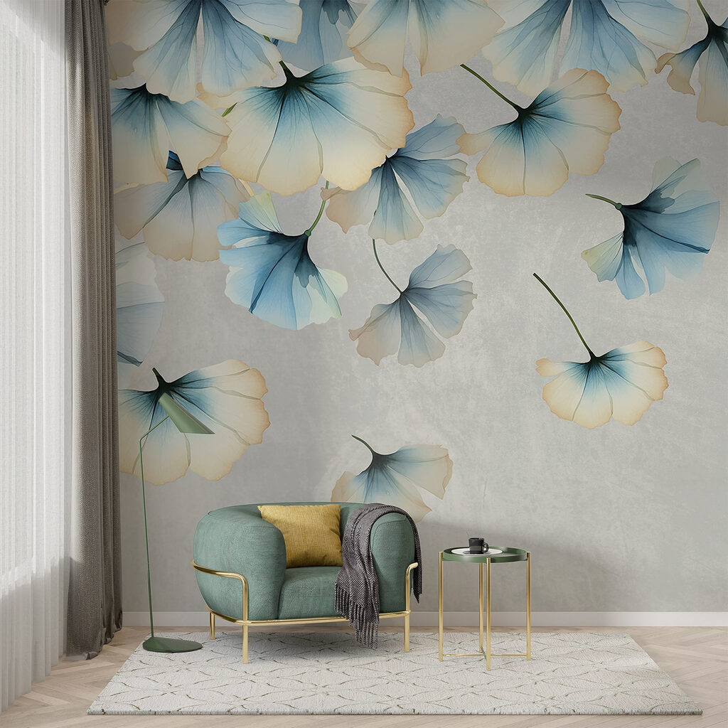 Group of flowers flying in the air