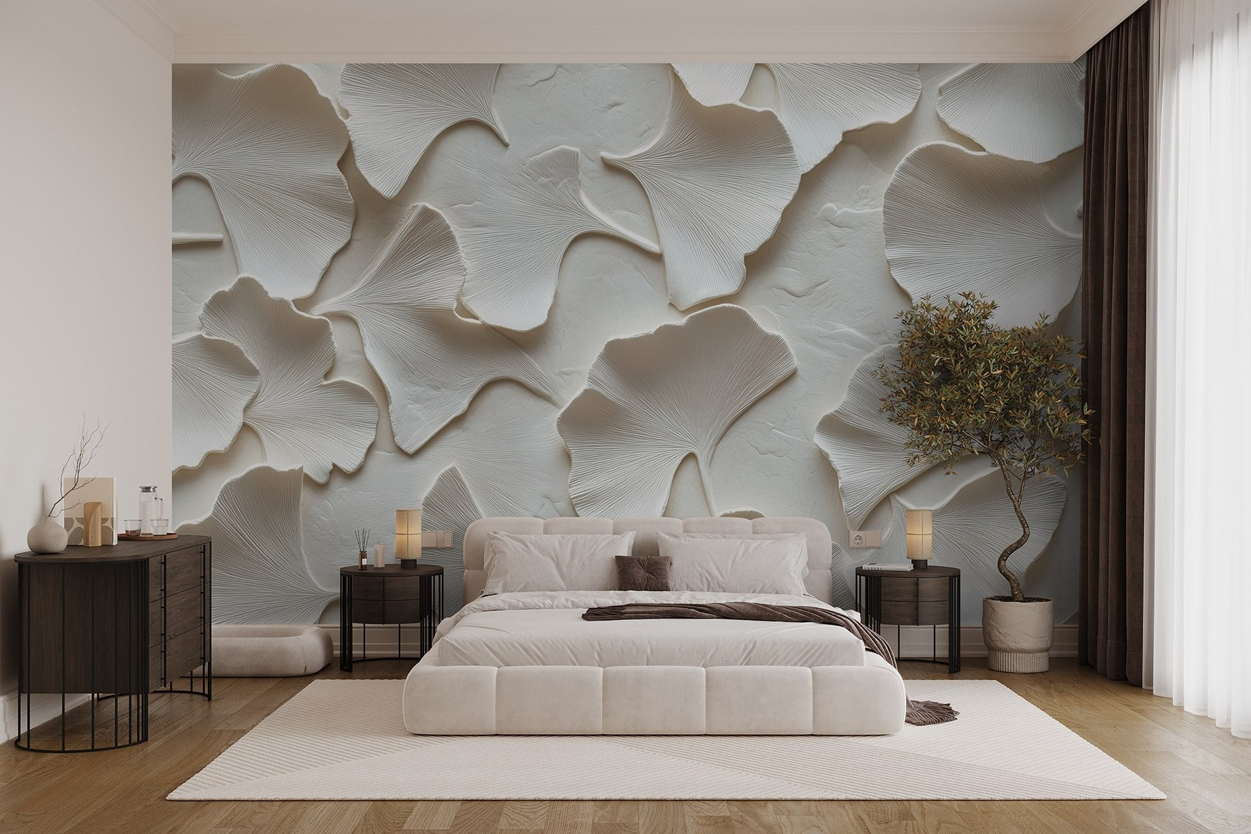 Group of white leaves