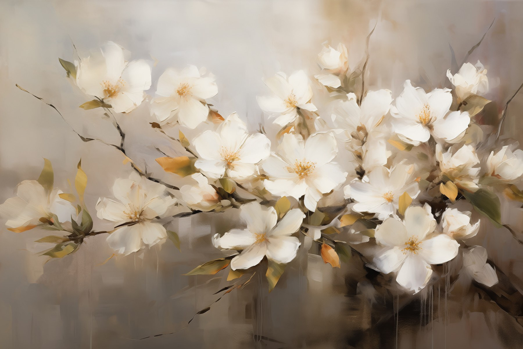 Painting of white flowers