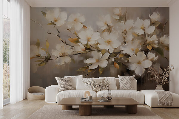 Painting of white flowers