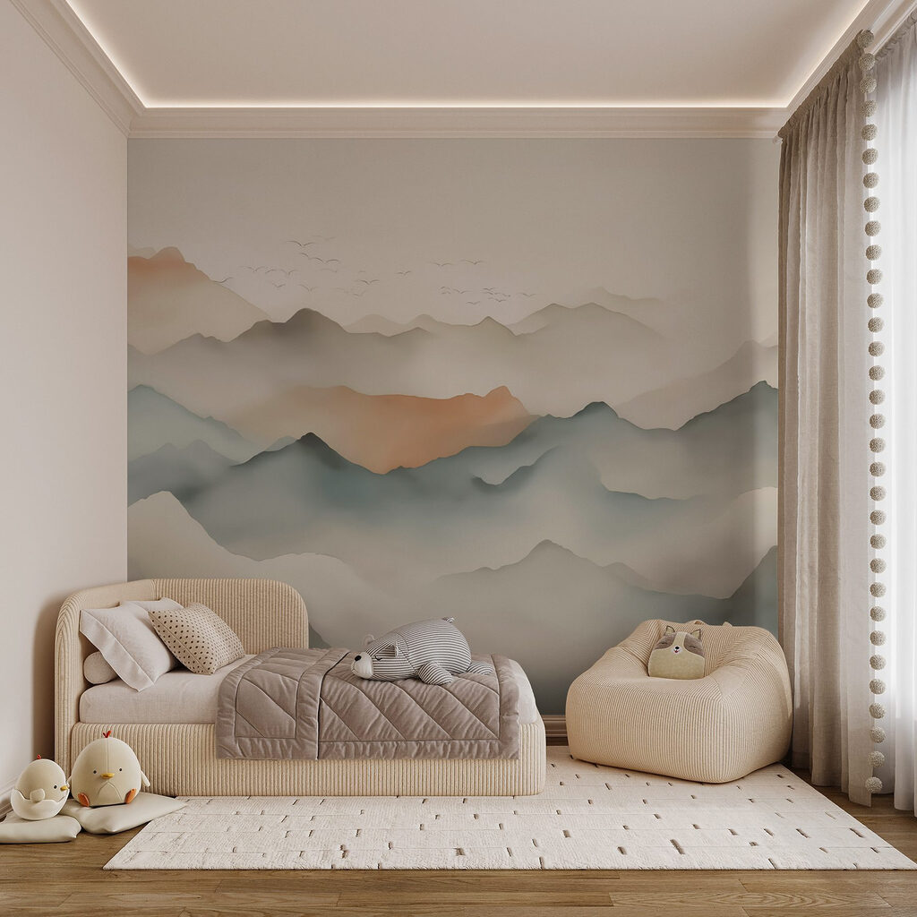 Landscape of mountains with clouds