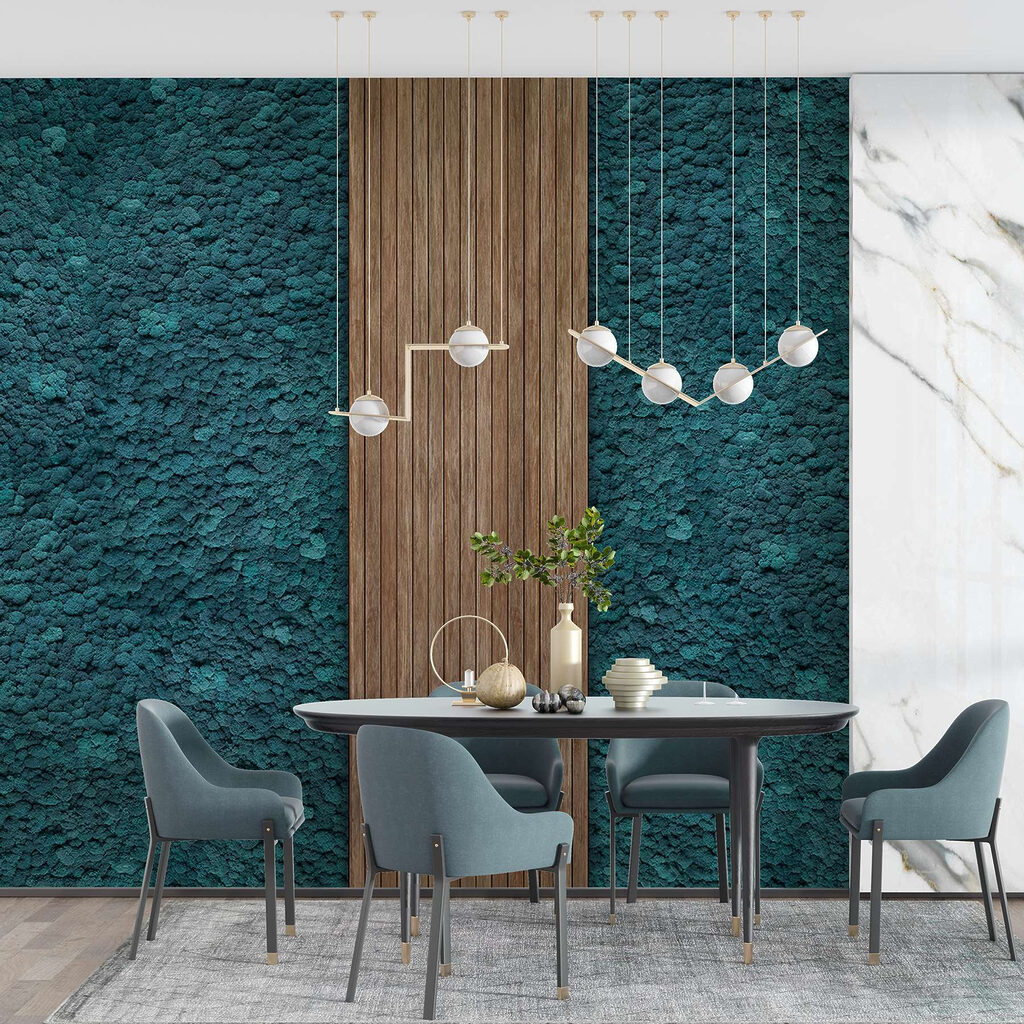 Wood plank on a blue carpet