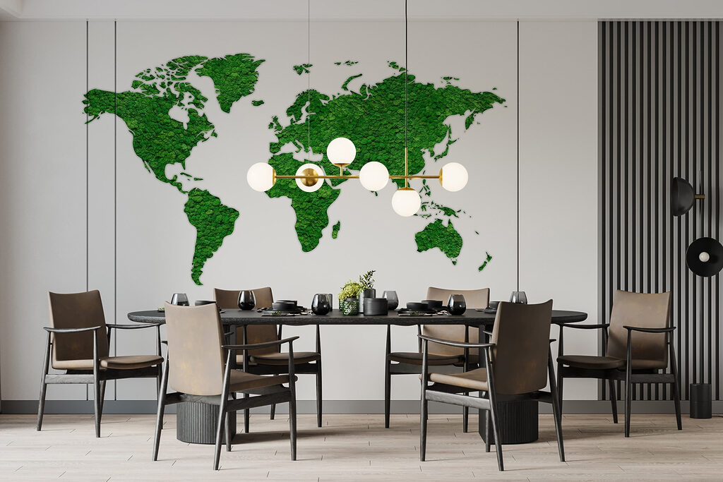 Map of the world made of green plants Map of the world made of green plants