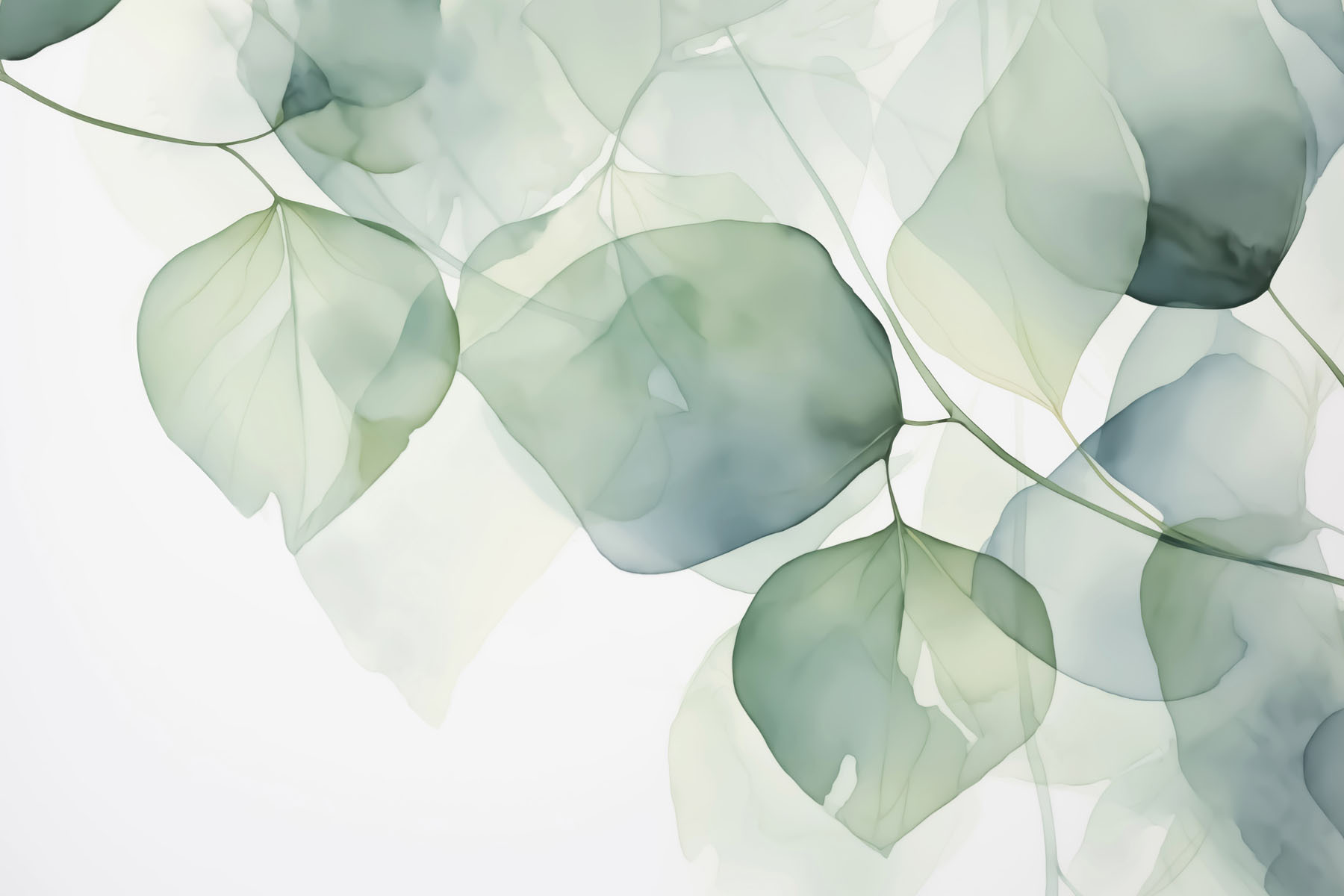 Delicate leaves in soft pastel hues
