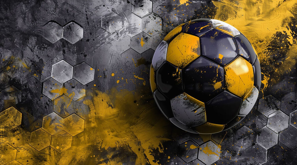 Football ball on a wall
