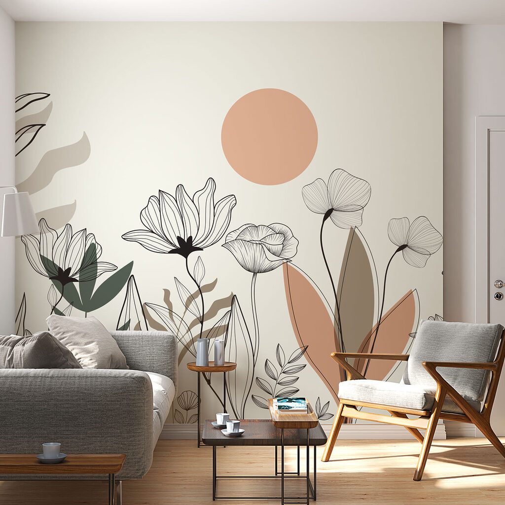 Drawing of flowers and leaves Drawing of flowers and leaves