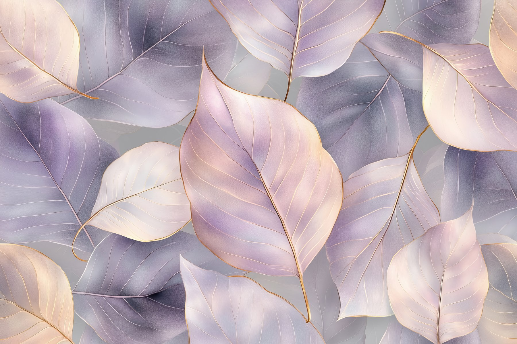 Delicate leaves in soft hues