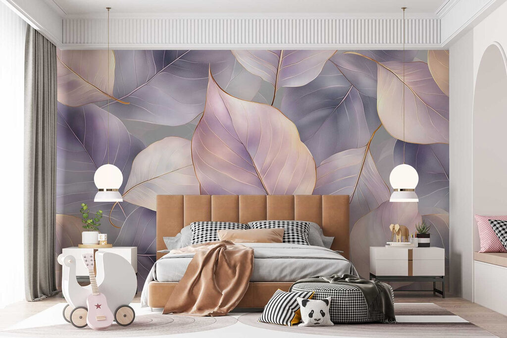 Delicate leaves in soft hues