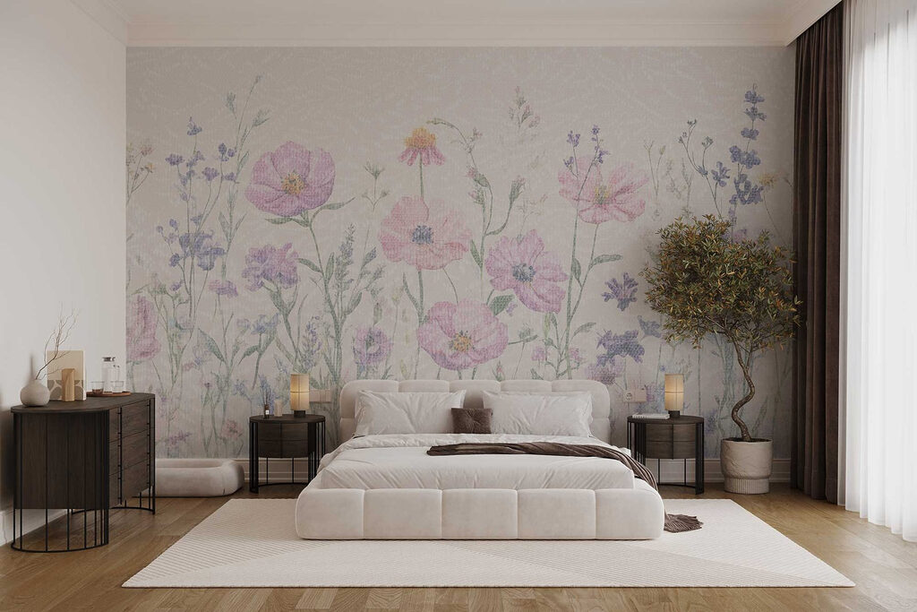 Delicate blooms in soft pastel hues