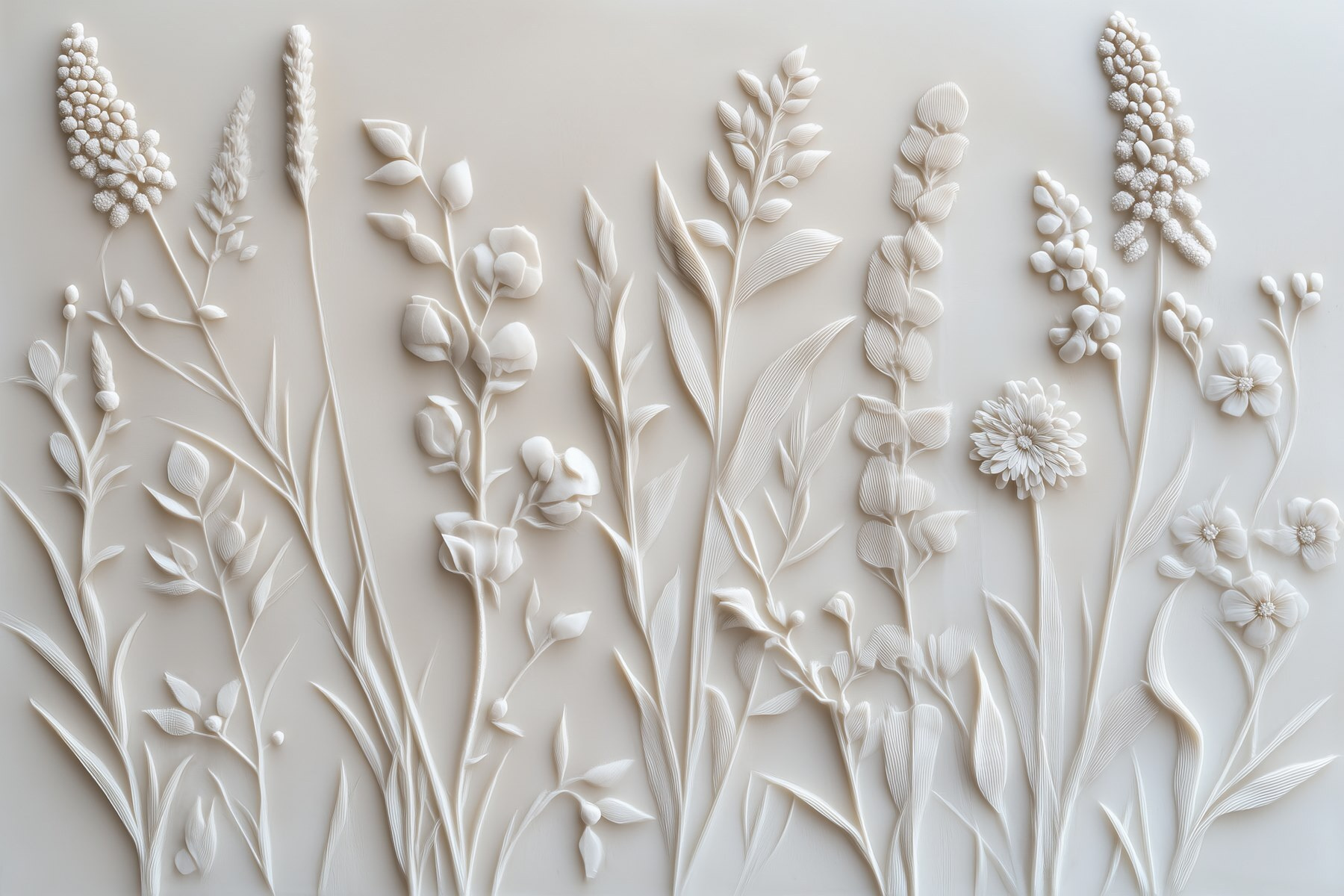 White flower and leaf design