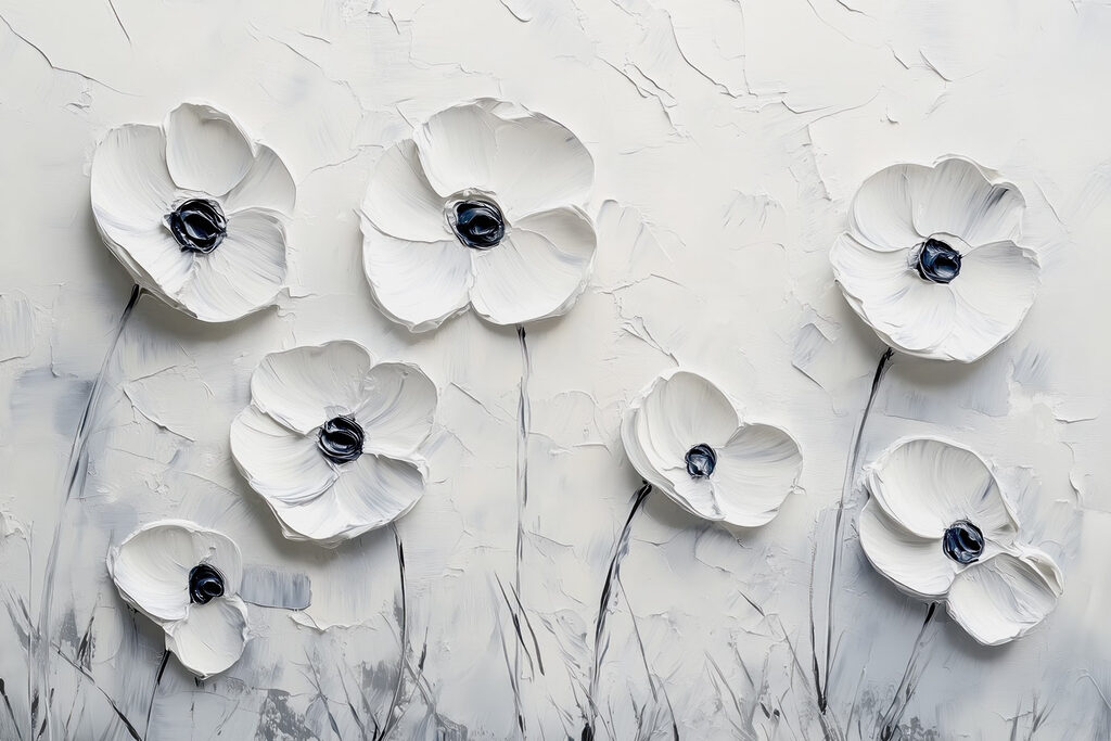 Painting of white flowers