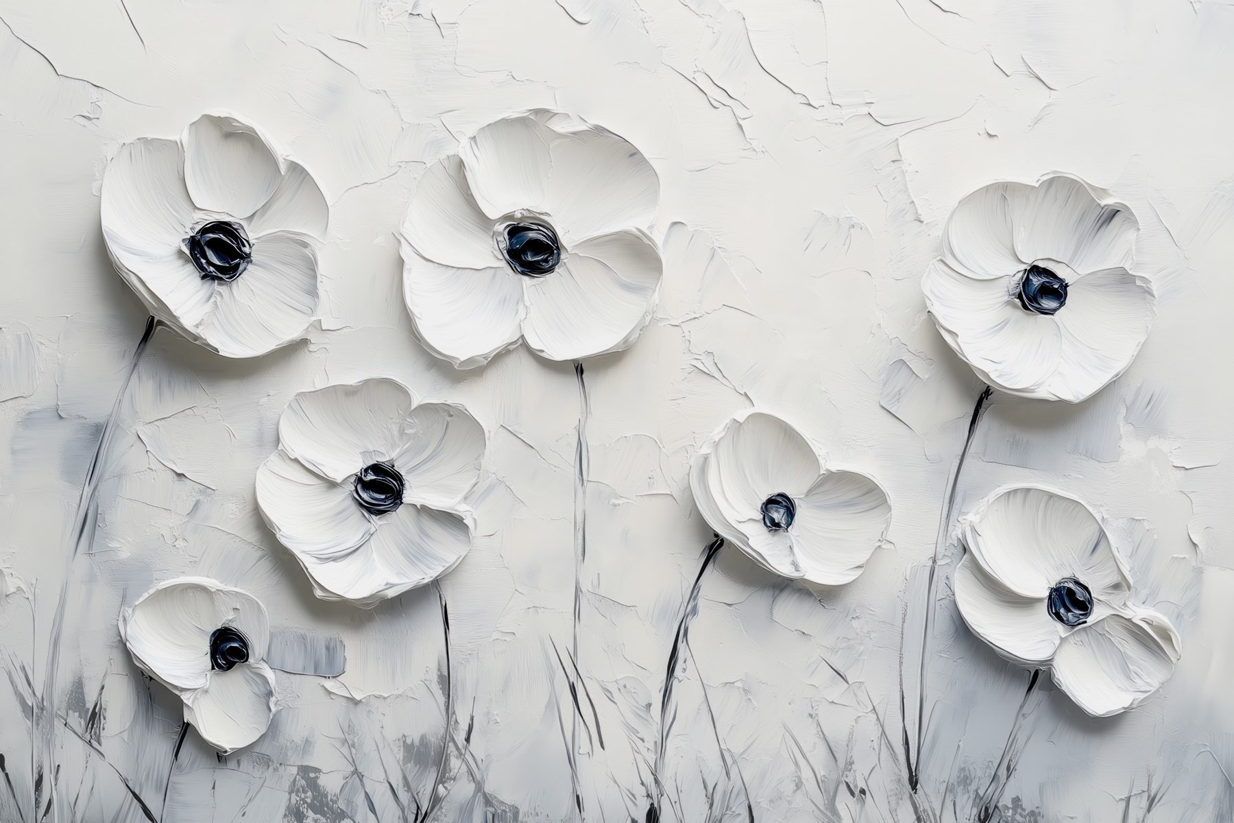 Painting of white flowers