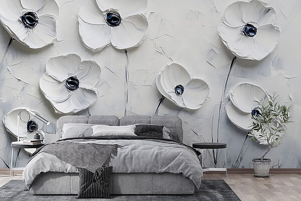 Painting of white flowers