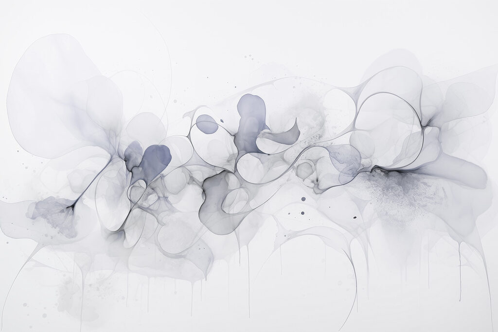 Abstract fluid shapes in soft tones