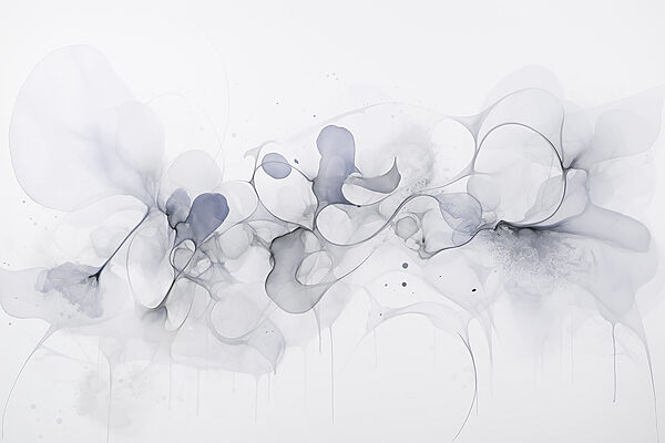 Abstract fluid shapes in soft tones