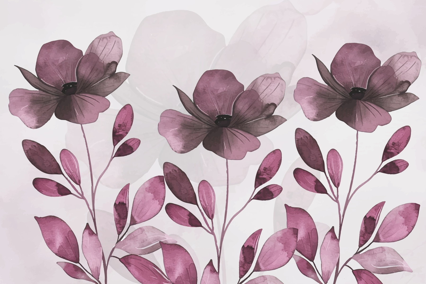 Purple flowers and leaves