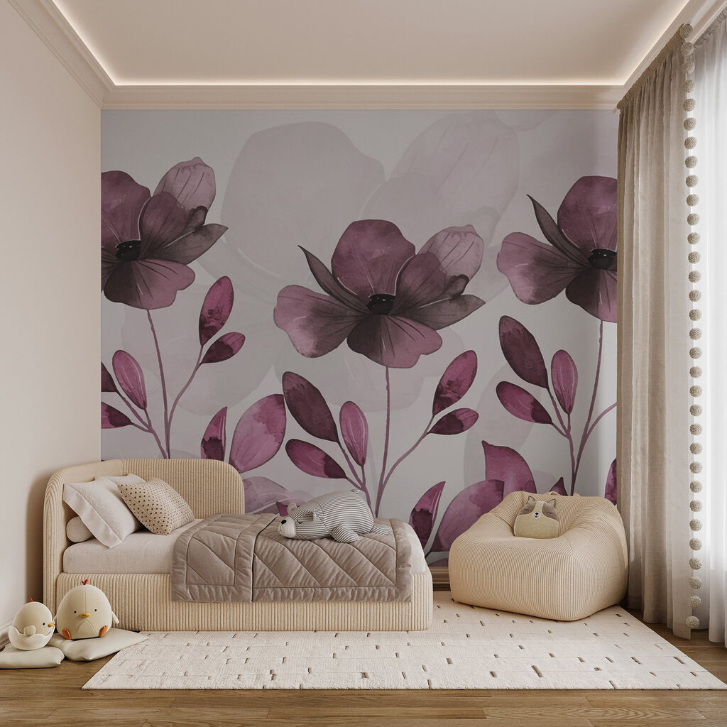 Purple flowers and leaves