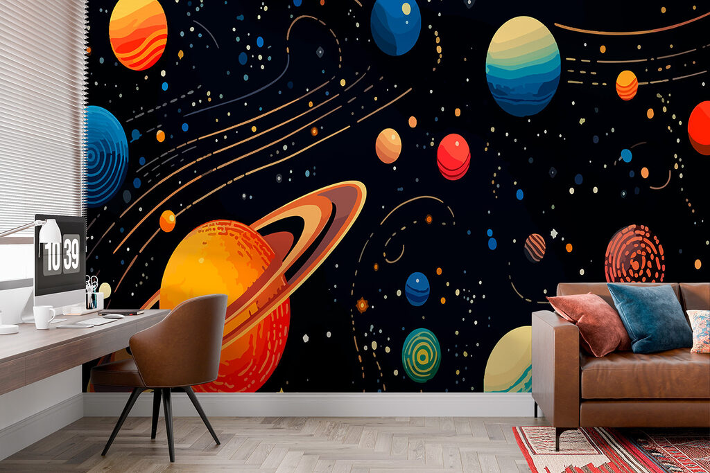 Colorful planets and stars