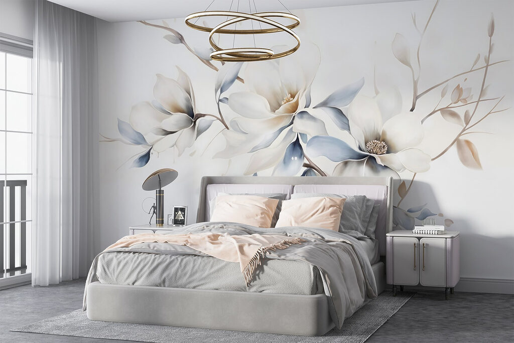 Painting of flowers on a white background