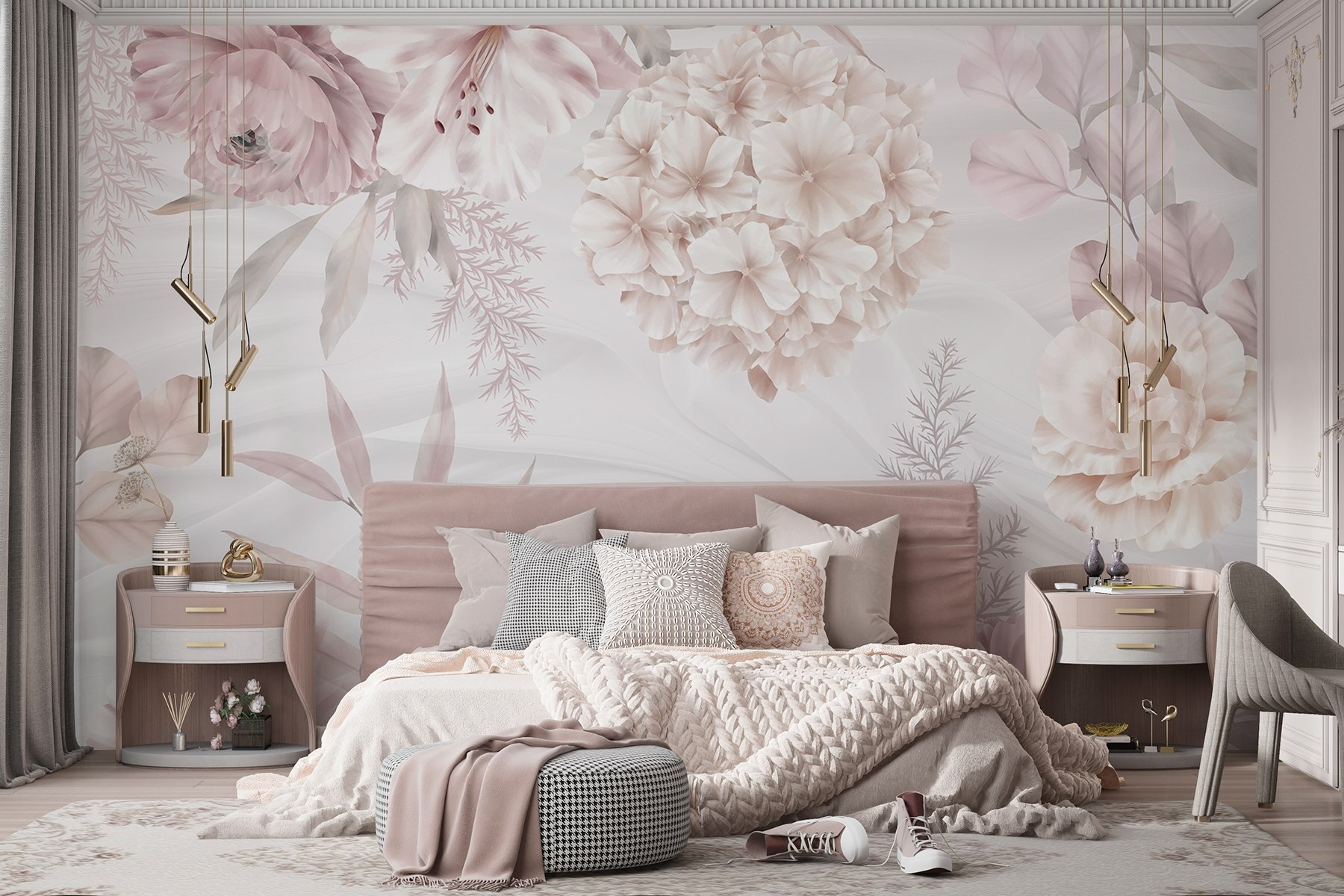 Soft pastel blooms on gentle backdrop