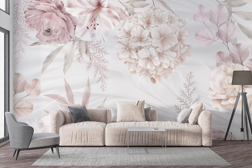 Soft pastel blooms on gentle backdrop