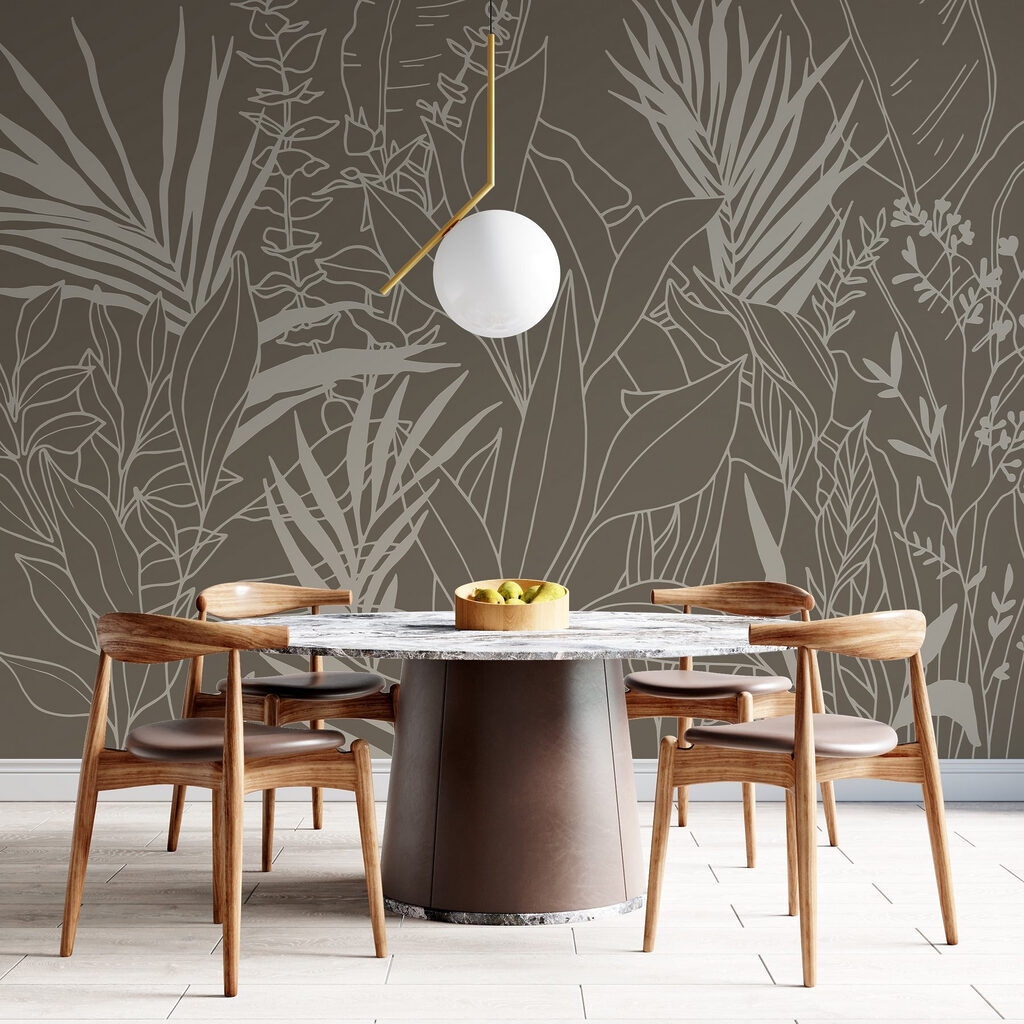 Drawing of plants and leaves