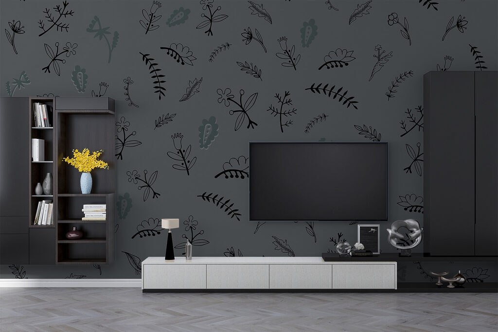 Pattern of flowers and leaves