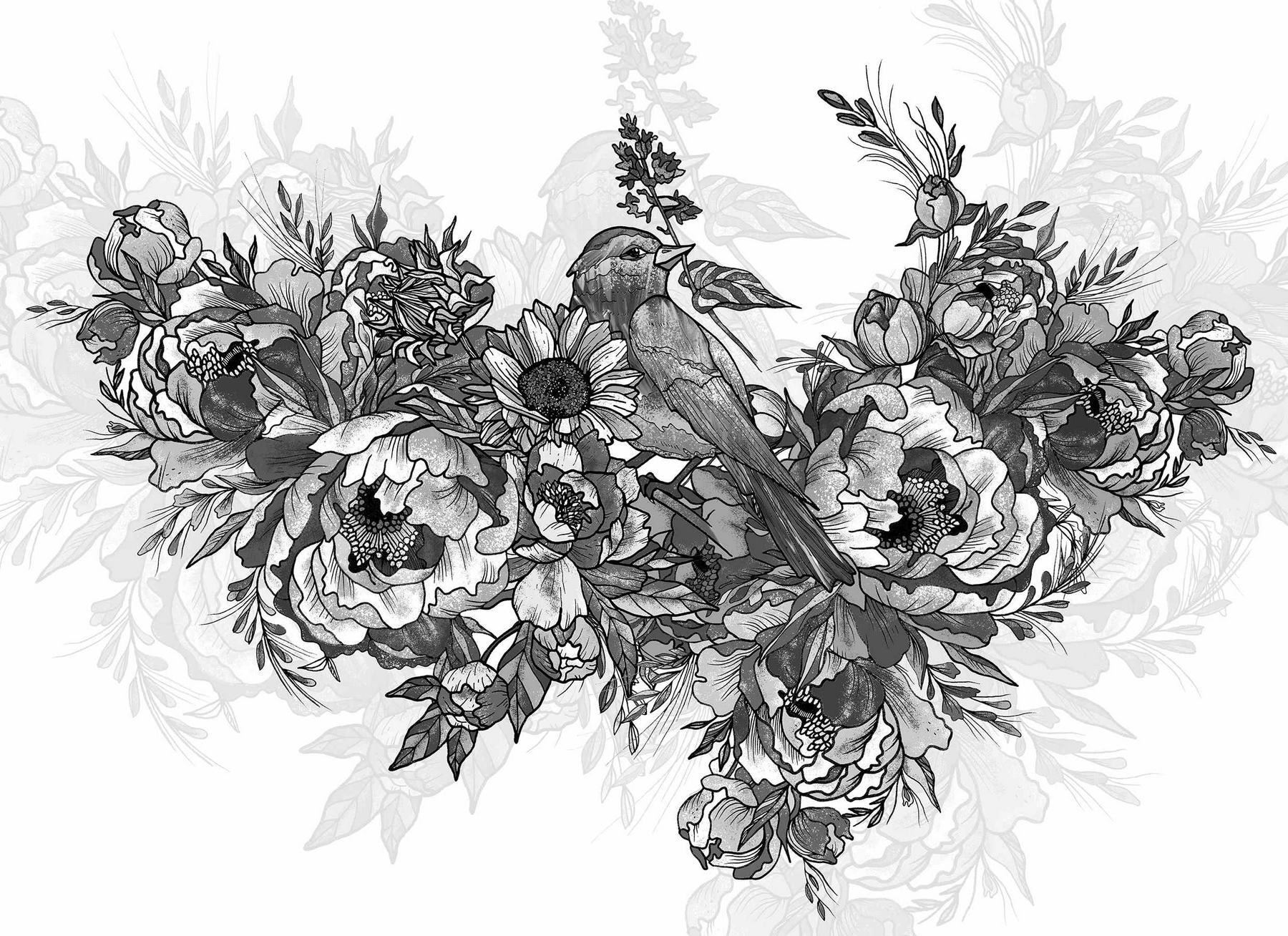 Bird sitting on a flower