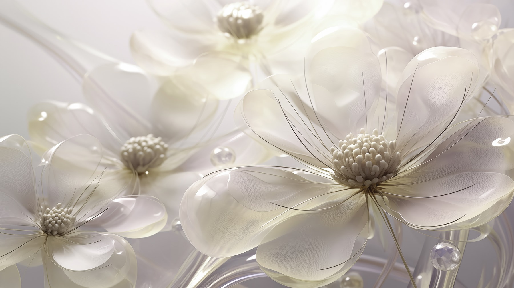 Delicate flowers in soft hues