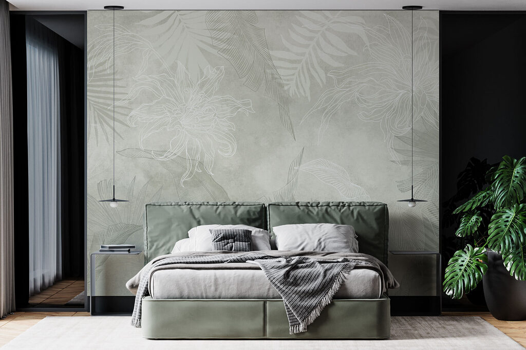 White and grey floral pattern