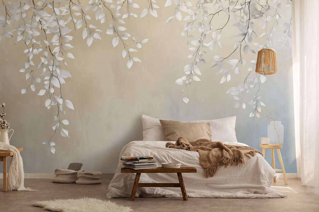 White leaves on a branch