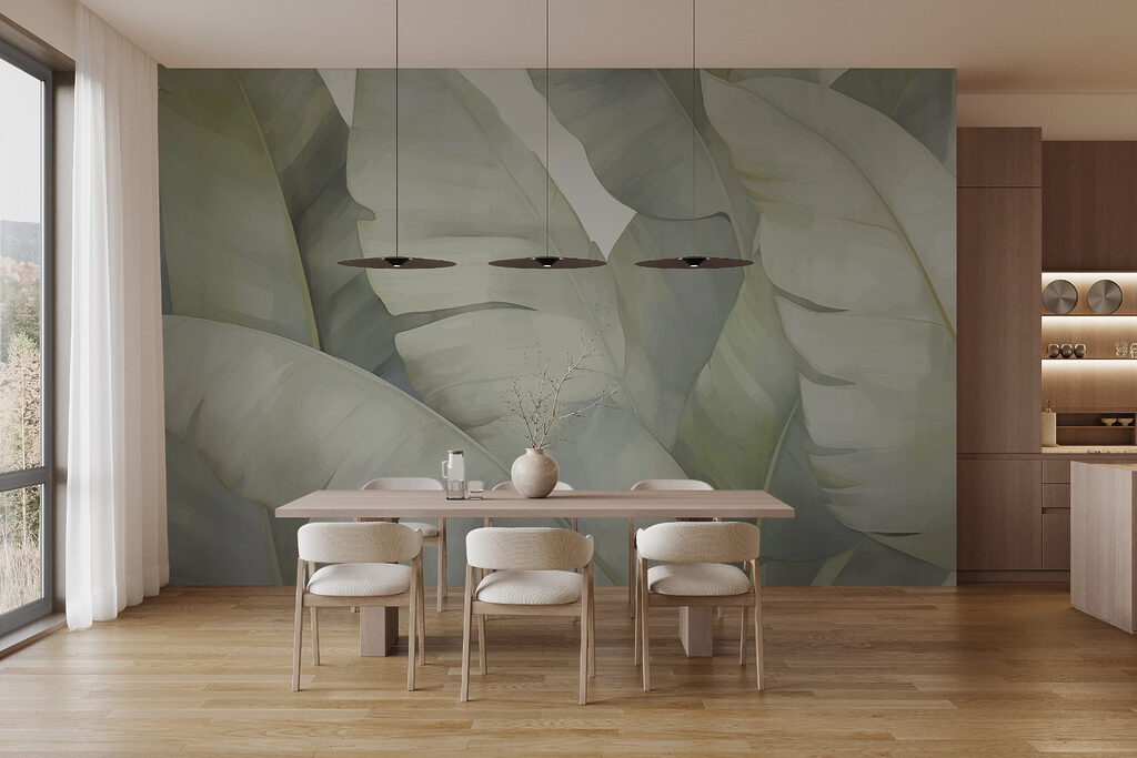 Lush leaves in soft hues