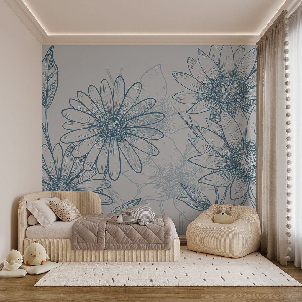 Drawing of flowers and leaves