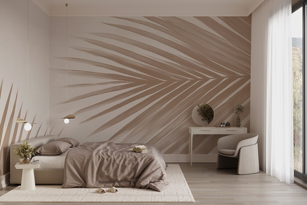 Elegant palm leaves on a soft background